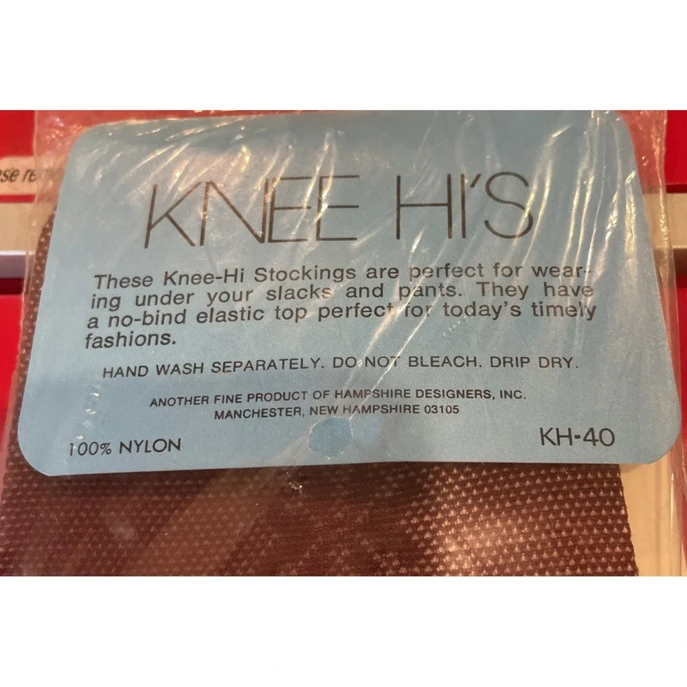 Hampshire Designers 8.5-11 Knee Hi Stockings Mulberry Vintage Side Design NEW